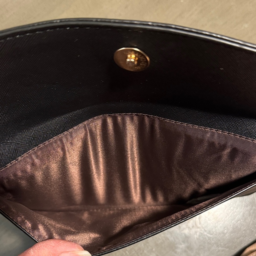 Classic Black Wristlet Clutch with Gold Accent - Picture 4 of 5